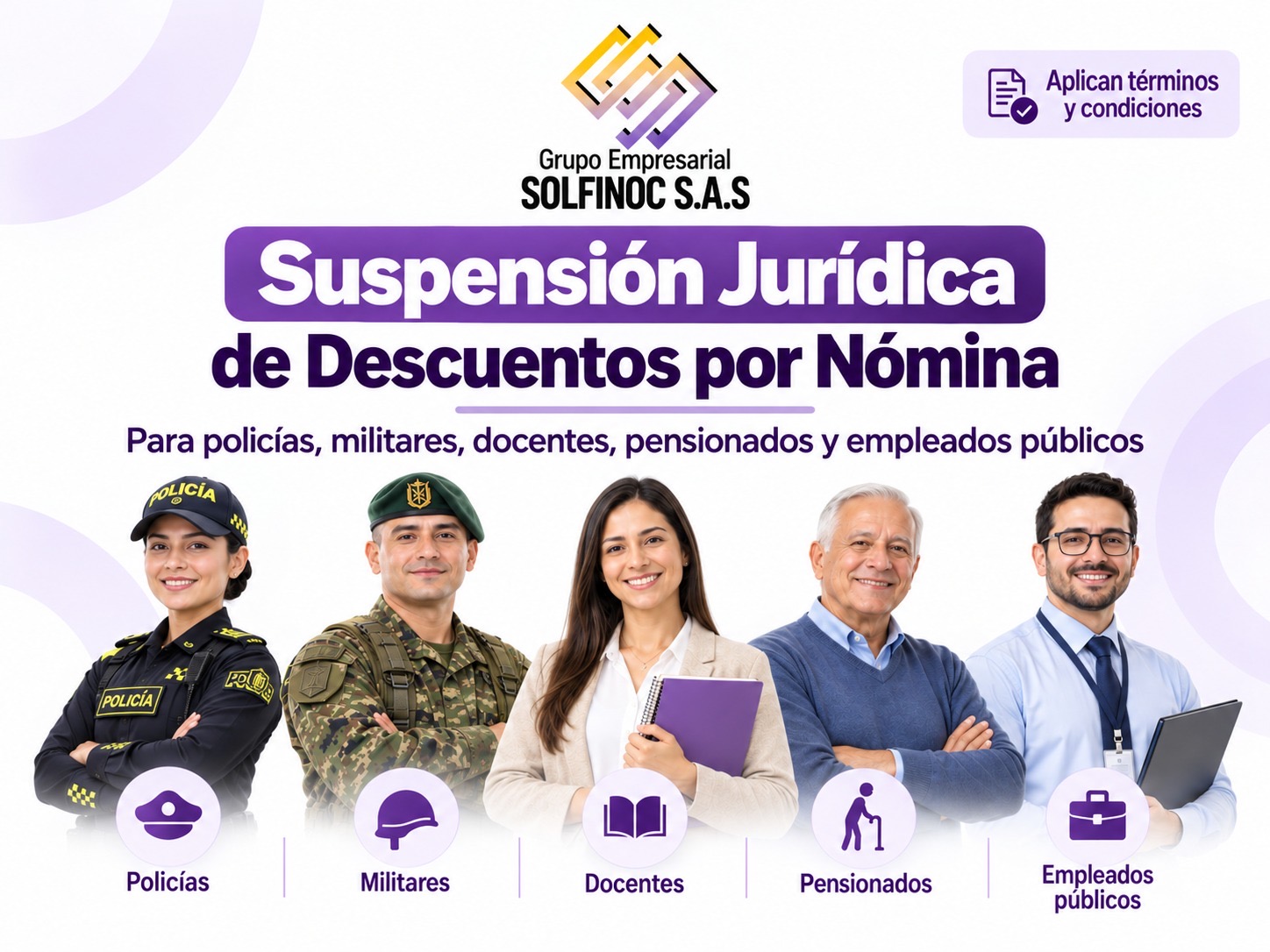 Suspensión jurídica de descuentos por nómina para empleados públicos, docentes, pensionados, policías y militares